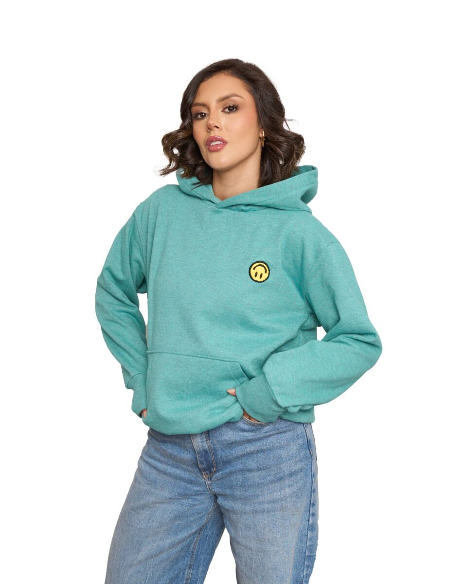 HOODIE TWISTED SMILE TURQUOISE