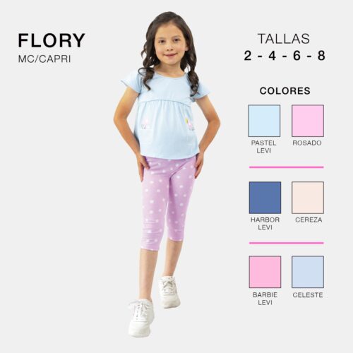 CONJUNTO BLUSA + CAPRI INFANTIL NANETTI FLORY CASUAL