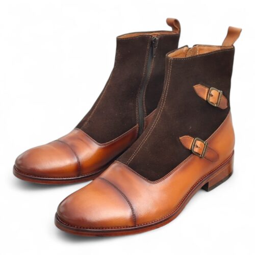 botin Octavia Monk Miel-Chocolate