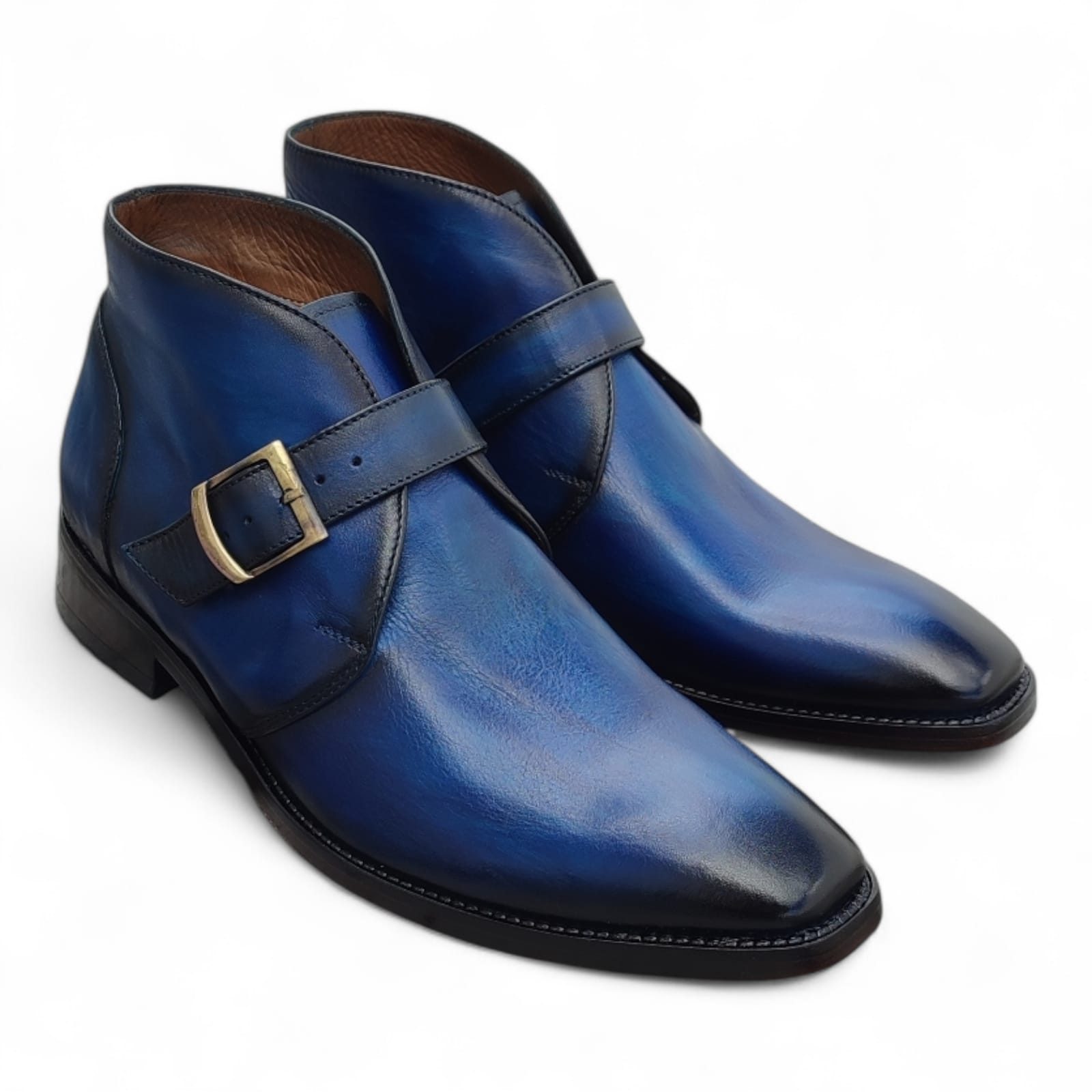 botin Single Monkstrap Frederik Azul Cielo - Imagen 2