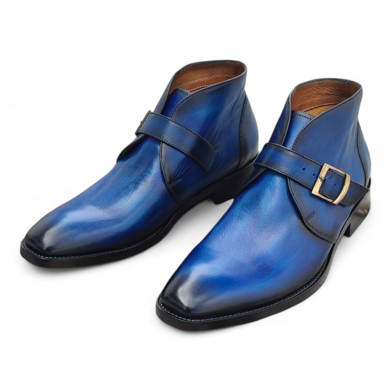 botin Single Monkstrap Frederik Azul Cielo - Imagen 3