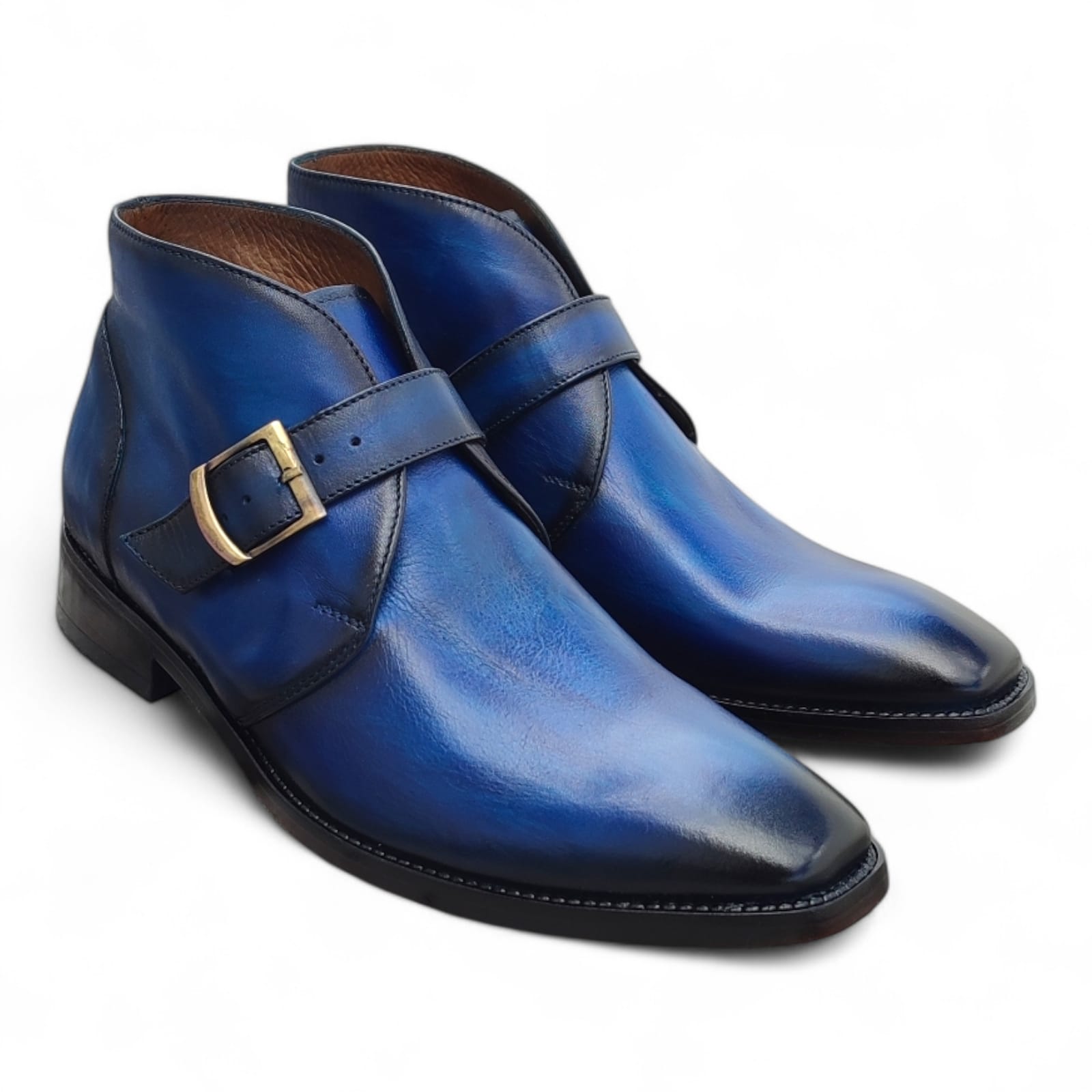 botin Single Monkstrap Frederik Azul Cielo - Imagen 4