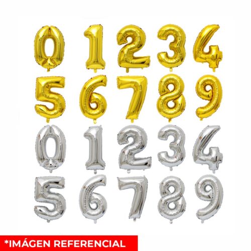 PAQUETE DE GLOBOS DE NÚMEROS INFLABLES 32 PULGADAS (10U)