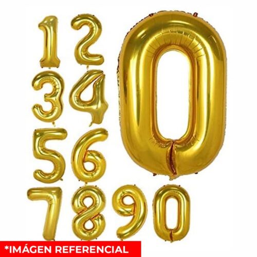PAQUETE DE GLOBOS NÚMEROS INFLABLES 16 PULGADAS (10U)