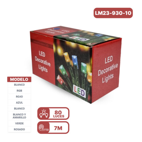 LUCES NAVIDAD TP5 LM01-14 80 LUCES 7M