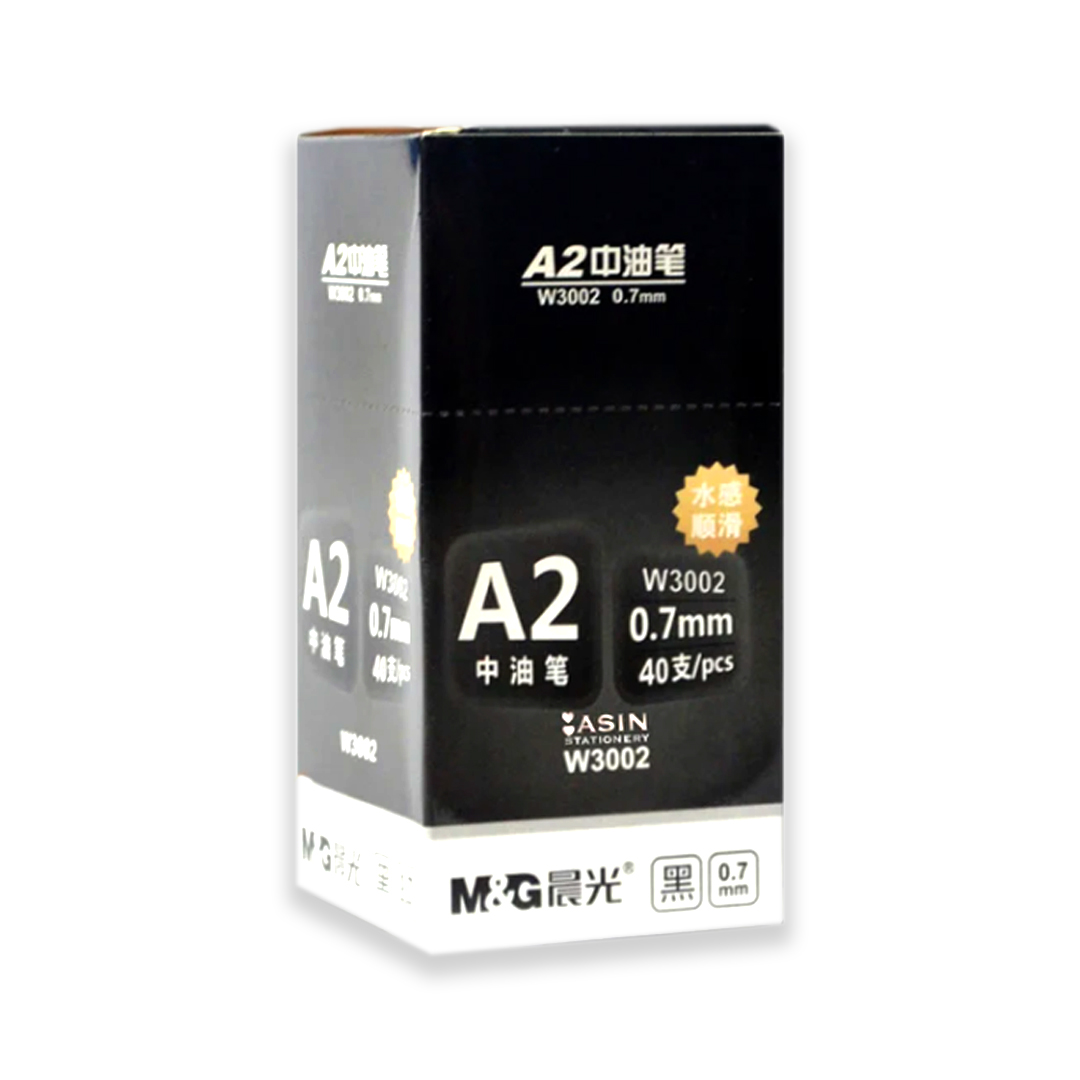 ESFEROS A2 CON PULSADOR COLOR NEGRO 40 PCS