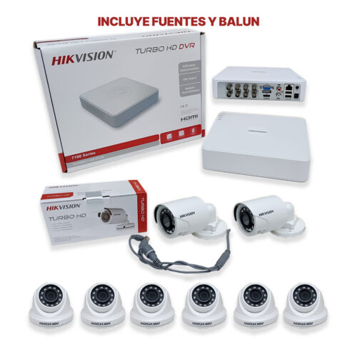 KIT 8 CAMARAS 720 HIKVISION
