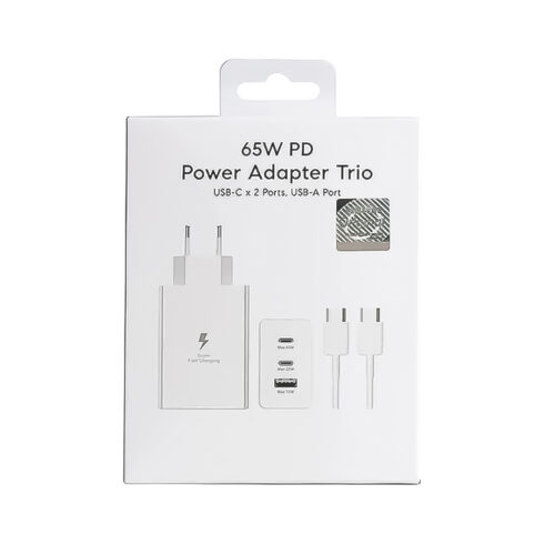 CARGADOR TRIPLE ENTRADA CABLE TIPO C-C 65W PD