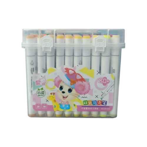 SET DE MARCADORES DOBLE PUNTA 80U. CAJA ACRILICA