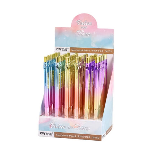 LAPIZ PORTAMINAS METALIZADO CROMADO (36 UNIDADES)