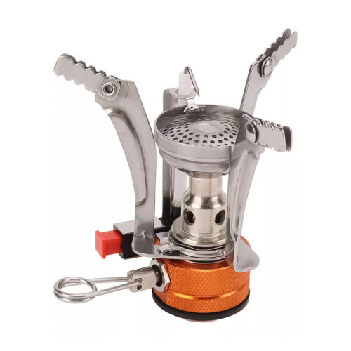 MINI ESTUFA A GAS PARA CAMPING ESTUCHE NARANJA