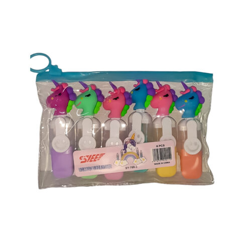 RESALTADOR KAWAI UNICORNIO ESTUCHE DE 6U. SY-709-3