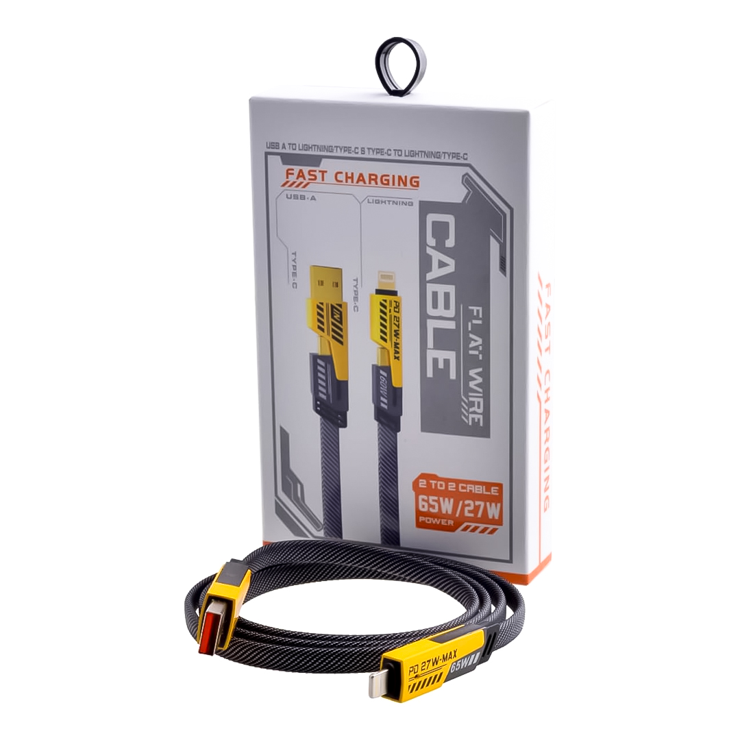 CABLE CARGA RAPIDA USB TIPO C/LIGHTNING 65W/27W