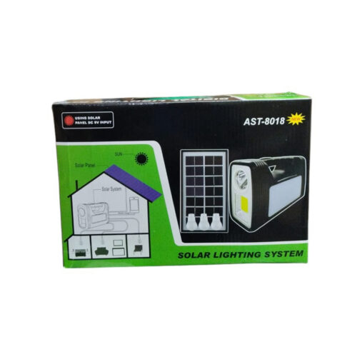KIT DE LUZ RECARGABLE CON PANEL SOLAR AST-8018
