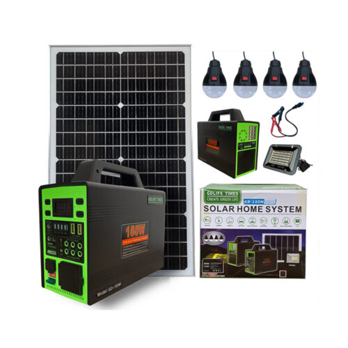 ESTACION DE PODER CASERA GD-150W PANEL SOLAR Y ACCCESORIOS