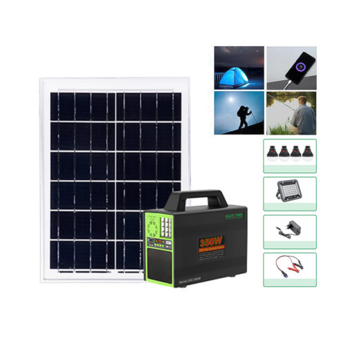ESTACION DE PODER CASERA GD-350W PANEL SOLAR Y ACCESORIOS