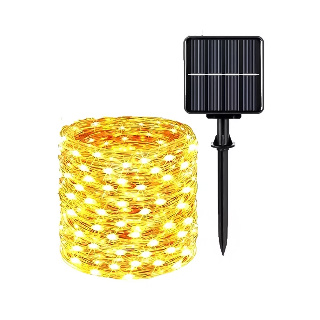 LUZ DECORATIVA 12M/100 LUCES + PANEL SOLAR