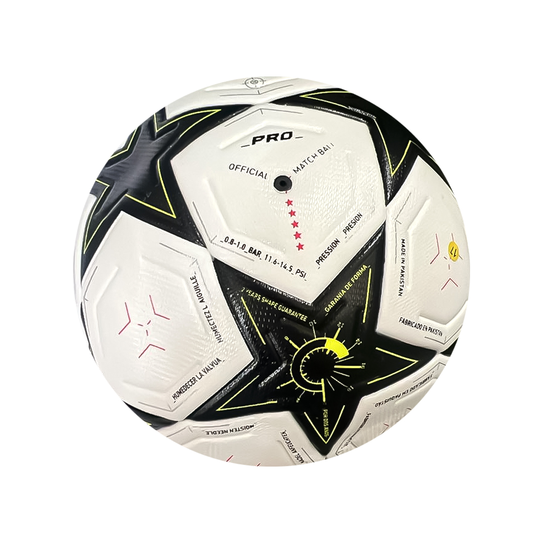 BALON FUTBOL BLANCO ESTRELLAS NEGRAS