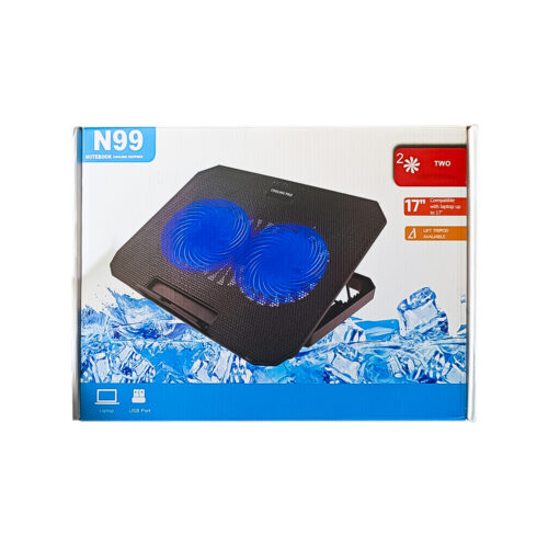 COOLER DE COMPUTADORA N99 2 VENTILADORES 17 PULGADAS