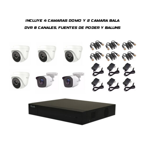 KIT DE 6 CAMARAS HILOOK 1080P