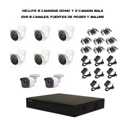 KIT DE 8 CAMARAS HILOOK 1080P