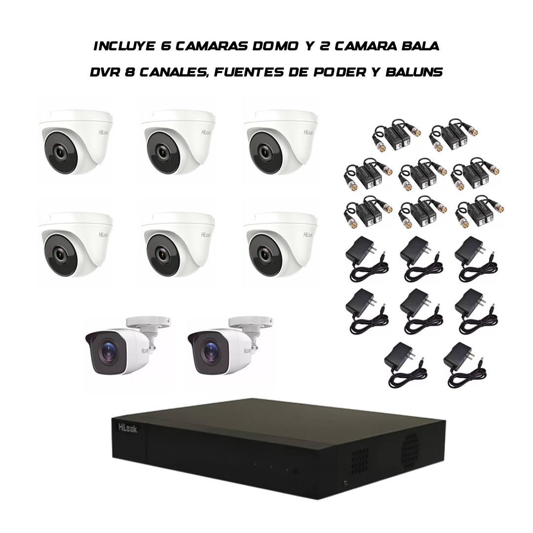 KIT DE 8 CAMARAS HILOOK 1080P