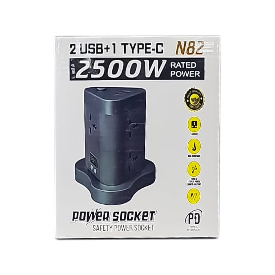 TORRE VERTICAL TOMACORRIENTES CON INTERRUPTOR N82 2M