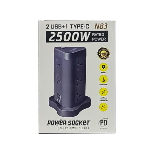 TORRE VERTICAL TOMACORRIENTES CON INTERRUPTOR N83 2M