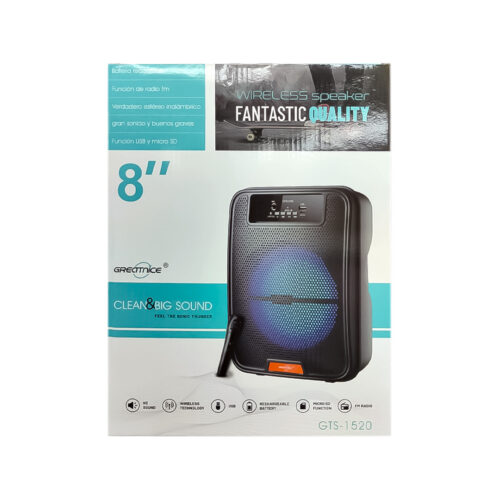 PARLANTE BLUETOOTH 8 PULGADAS GTS-1520