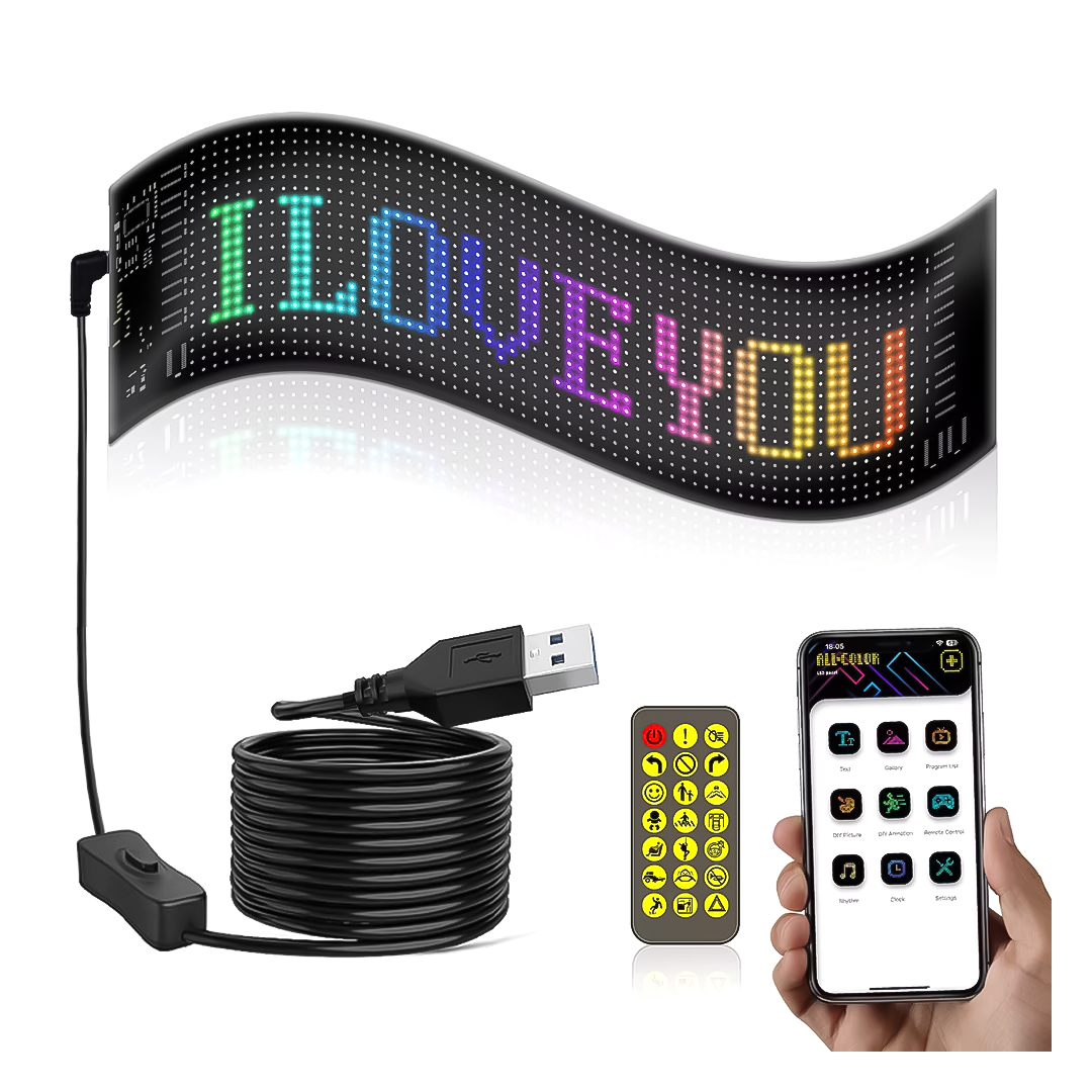 PANTALLA LED FLEXIBLE PARA AUTO 9,2*37,4CM