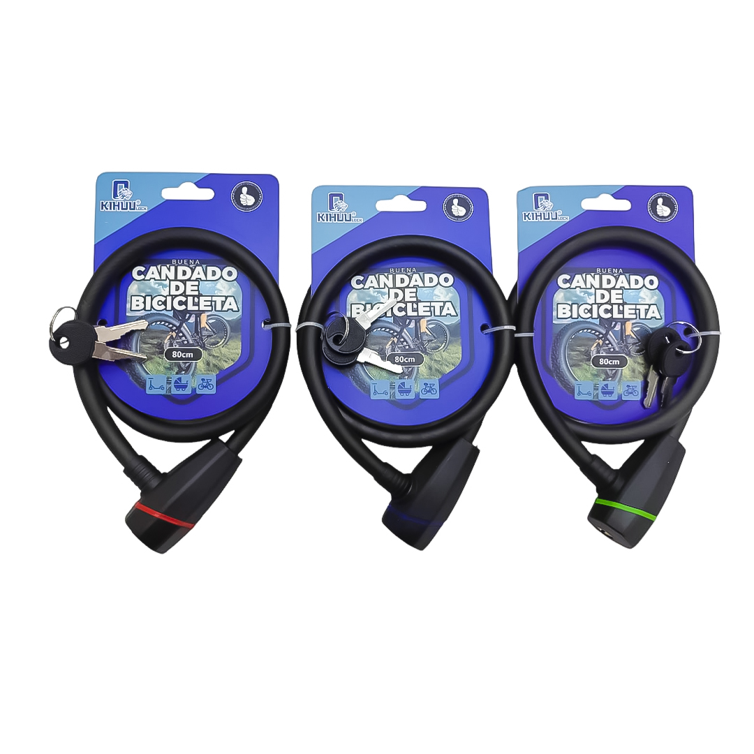 CANDADO PARA BICI KIHUU PLASTICO MATE (UNIDAD)