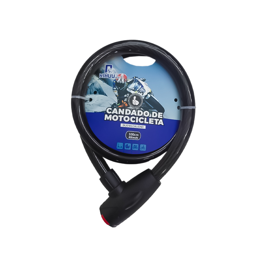 CANDADO PARA MOTO KIHUU PLASTICO BRILLOSO