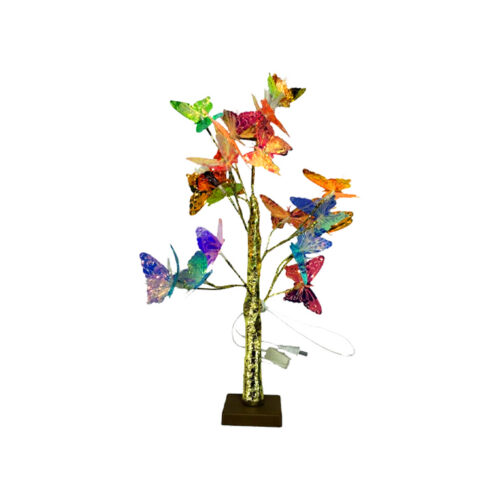 ARBOL LAMPARA DECORATIVA MARIPOSAS 60CM