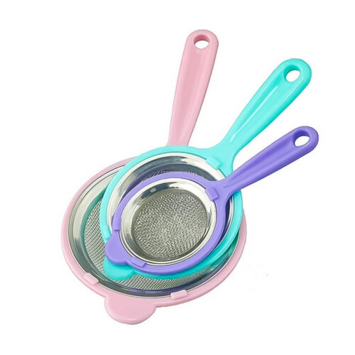 SET DE ESCURRIDORES METALICOS MANGO PLASTICO